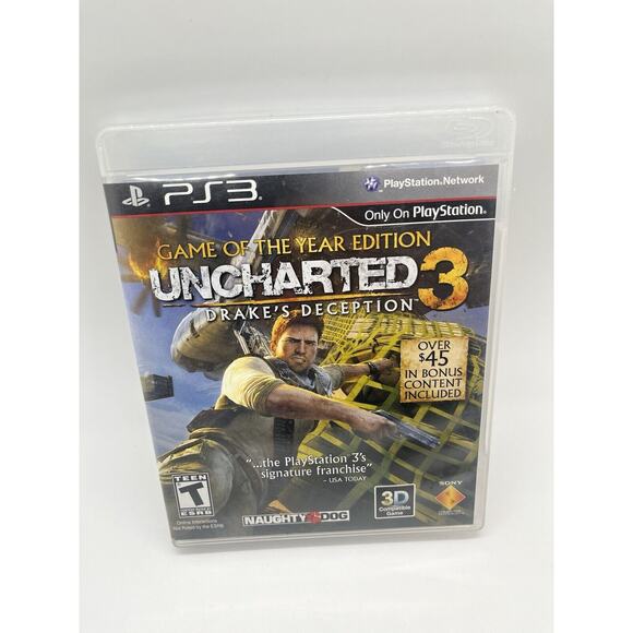 Uncharted 3: Drake's Deception PS3 PlayStation 3 Game Disc Case Complete CIB - Picture 1 of 5